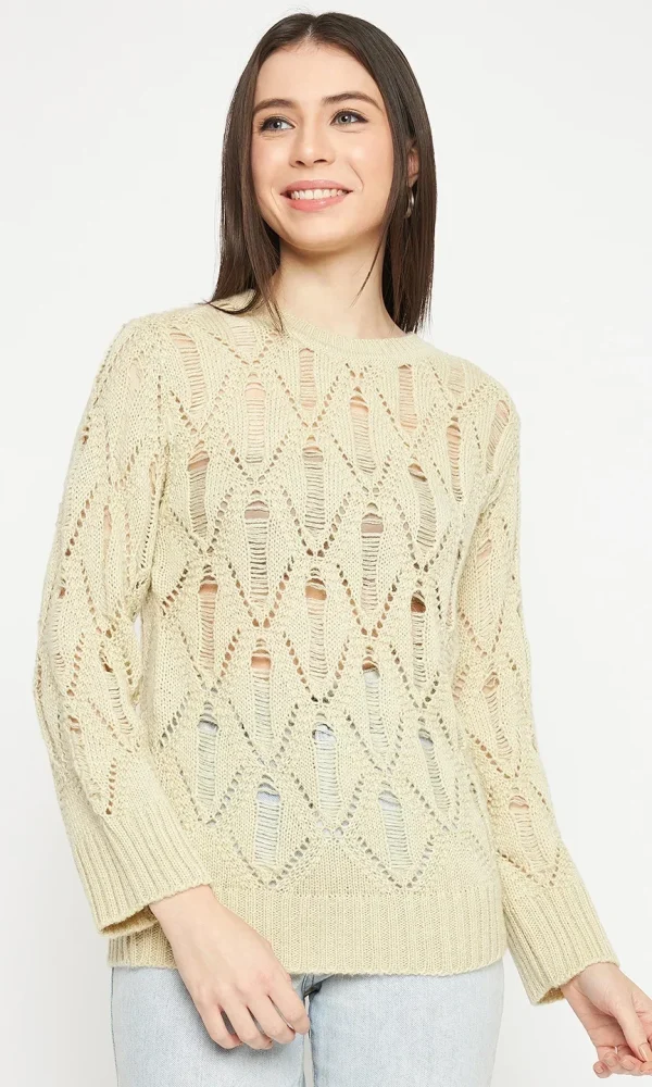 Fawn Knitted Casual Top for Women by Creative Line