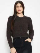 Brown Crop Top for Women by Creative Line