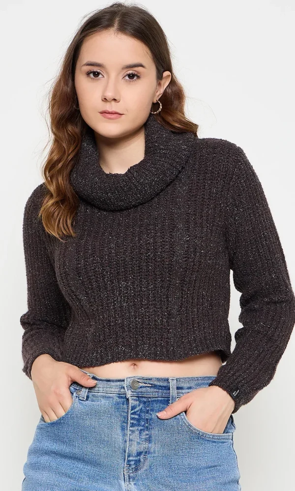Brown Crop Top for Women by Creative Line