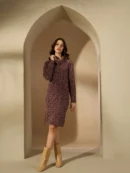 Maroon Knitted Dress for Women by Creative Line