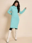 Blue Knitted Dress for Women by Creative Line