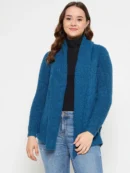 Blue Knitted Shrug for Women by Creative Line