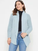 Blue Knitted Shrug for Women by Creative Line