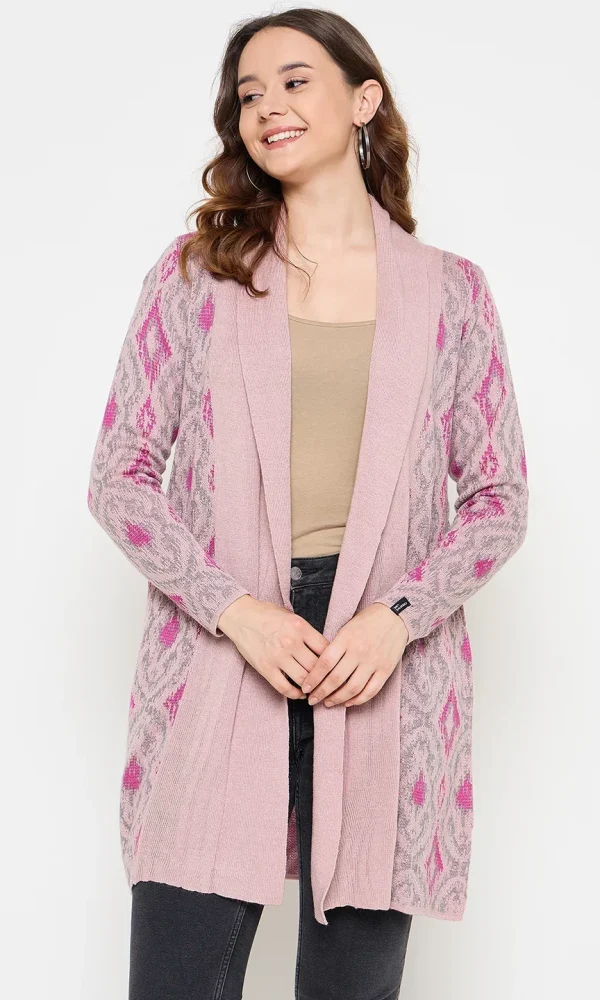 Pink Knitted Shrug for Women by Creative Line