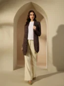 Brown Knitted Shrug for Women by Creative Line