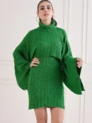 Green Knitted Dress for Women by Creative Line