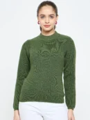 Green Knitted Top for Women by Creative Line