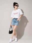 White Oversized T-Shirt for Women by Creative Line