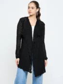 Black Knitted Shrug for Women by Creative Line