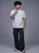 White Drop Shoulder T-Shirt for Men by Creative Line
