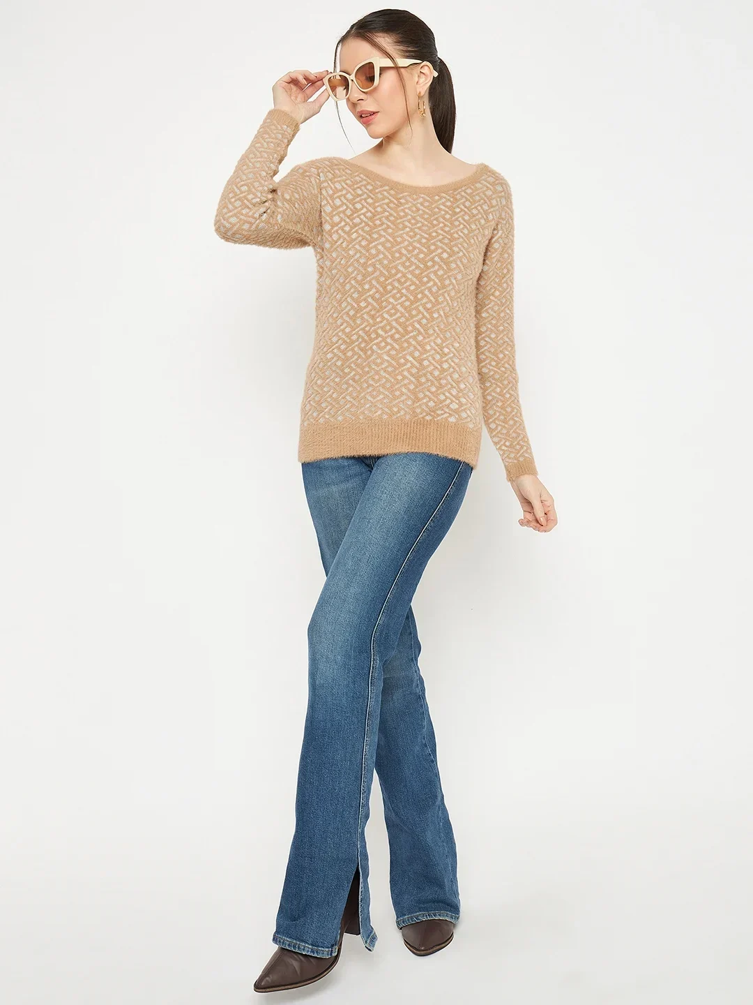Fawn Floral Wool Knitted Top - Image 2