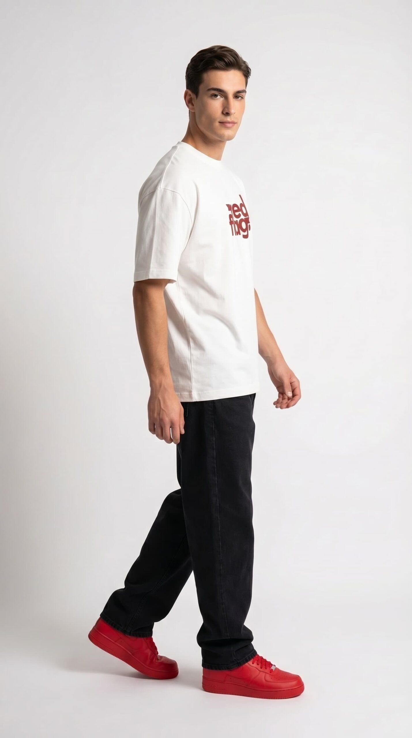 White Oversized T-Shirt for Men by Creative Line