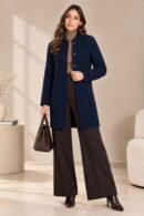 Navy Long Coat for Women by Creative Line
