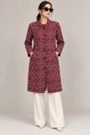 Maroon Long Coat for Women by Creative Line