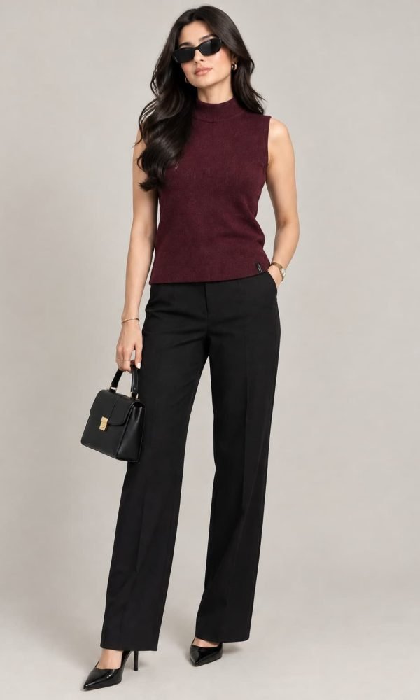 Maroon Sleeveless Skivi for Women by Creative Line