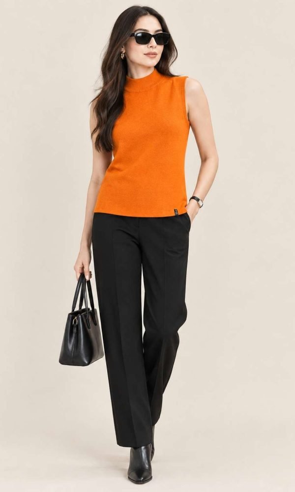 Orange Sleeveless Skivi for Women by Creative Line