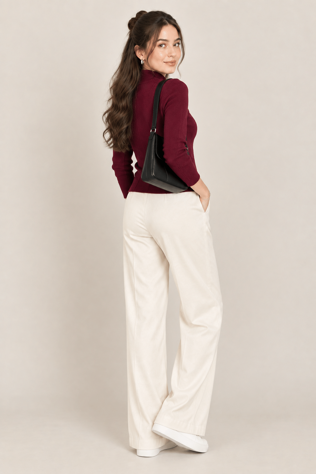 Creative Line Ribbed T-Neck Skivi - Image 3