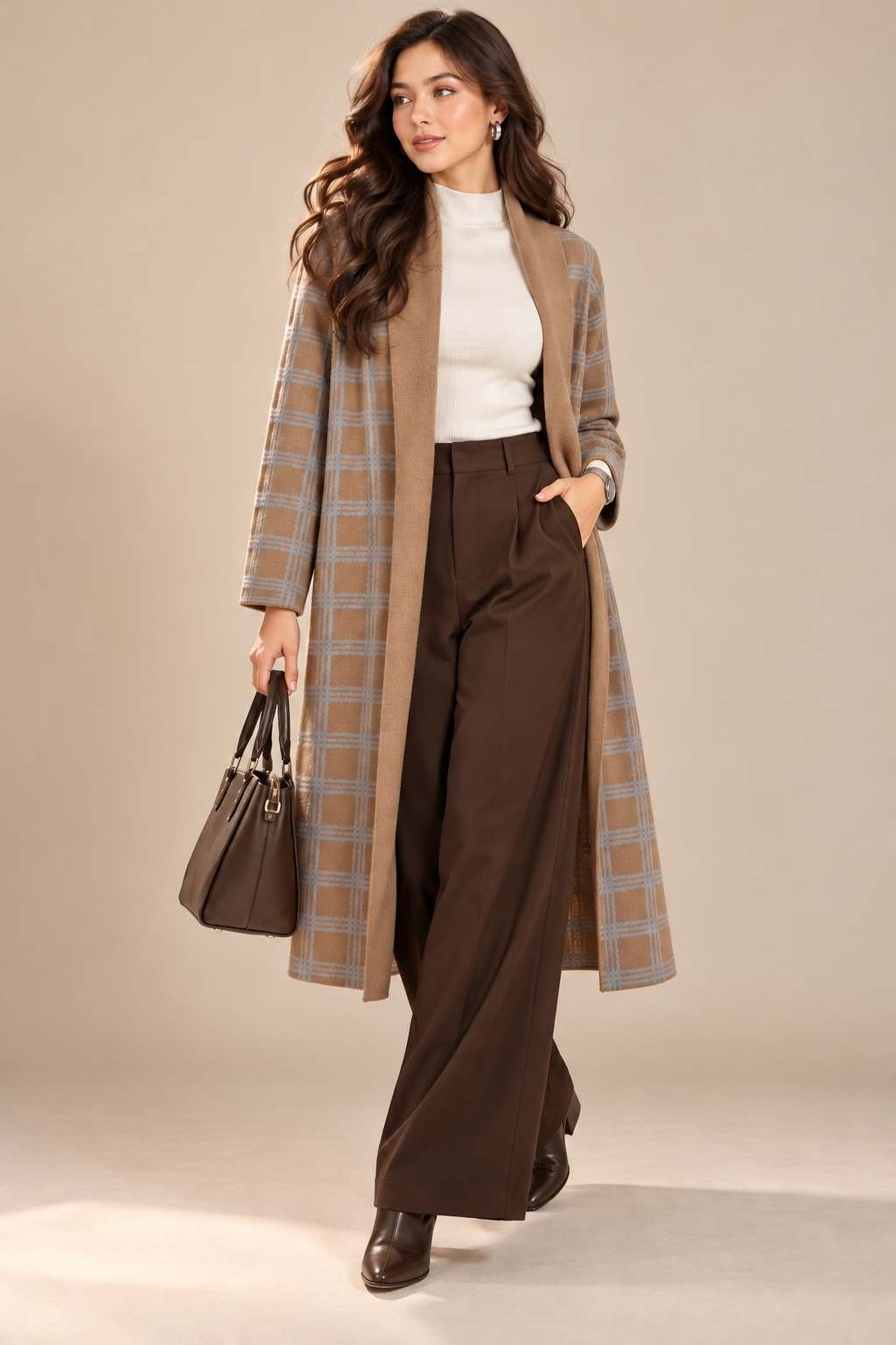 CREATIVE LINE CHECKED LONGLINE SHRUG 4 3 12