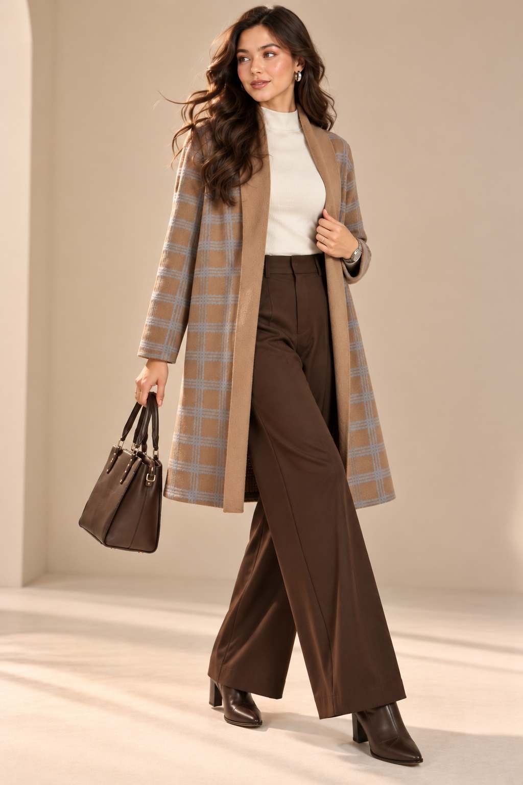 CREATIVE LINE CHECKED LONGLINE SHRUG 5 4 12