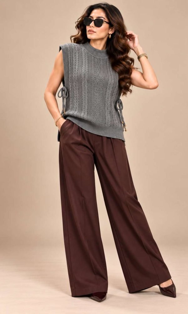 Grey Sleeveless Top for Women by Creative Line