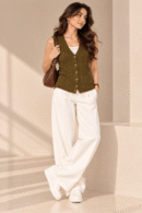 Olive Knitted Cardigan for Women by Creative Line